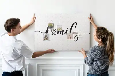 Family lettering cork memo board