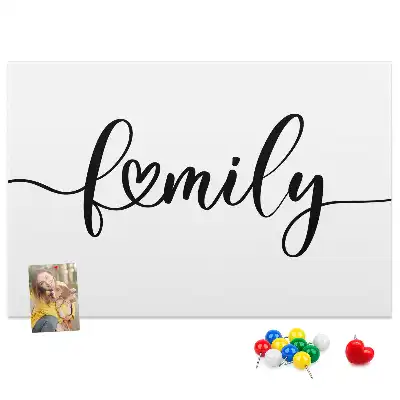 Family lettering cork memo board