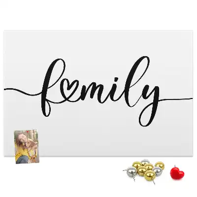 Family lettering cork memo board