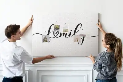 Family lettering cork memo board