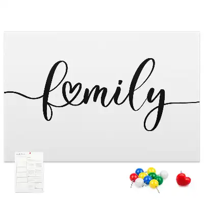 Family lettering cork memo board