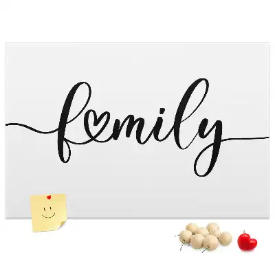 Family lettering cork memo board