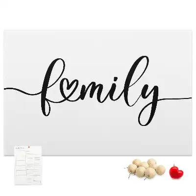 Family lettering cork memo board
