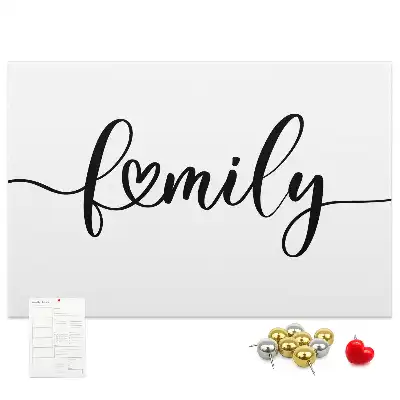 Family lettering cork memo board