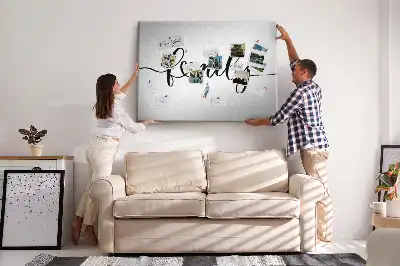 Family lettering cork memo board