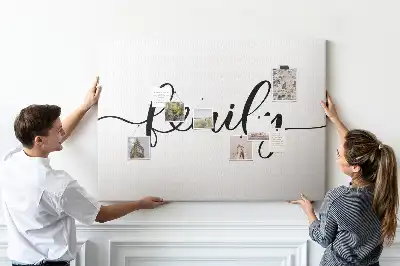 Family lettering cork memo board