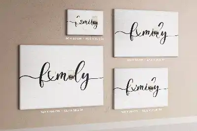Family lettering cork memo board