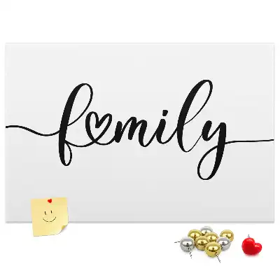 Family lettering cork memo board