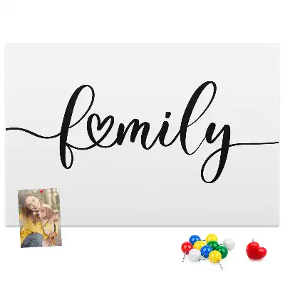 Family lettering cork memo board