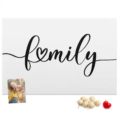 Family lettering cork memo board