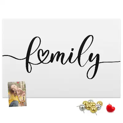 Family lettering cork memo board