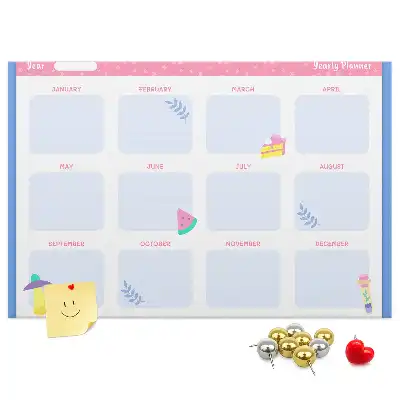 Printed Cork Board Monthly planner