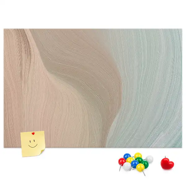Abstract Waves Printed Cork Memo Board