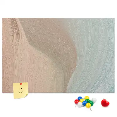 Printed Cork Memo Board Waves abstraction