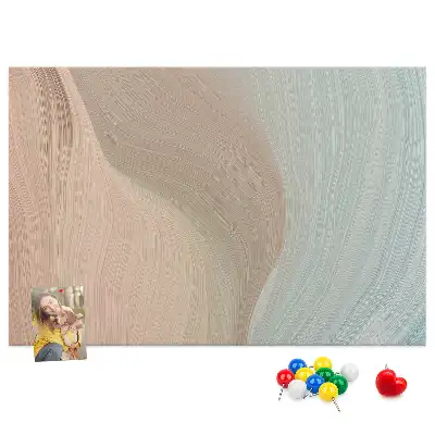 Abstract Waves Printed Cork Memo Board