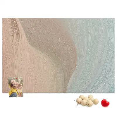 Abstract Waves Printed Cork Memo Board