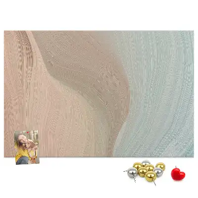 Abstract Waves Printed Cork Memo Board