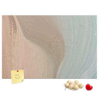 Abstract Waves Printed Cork Memo Board