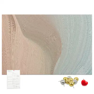 Abstract Waves Printed Cork Memo Board
