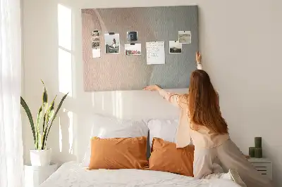 Abstract Waves Printed Cork Memo Board