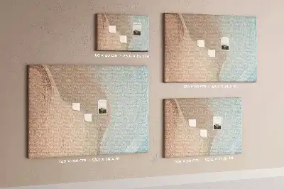 Abstract Waves Printed Cork Memo Board