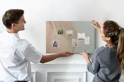 Abstract Waves Printed Cork Memo Board