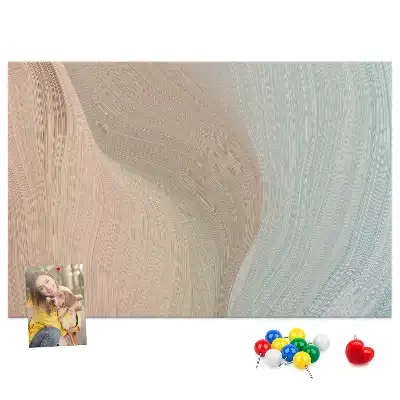 Abstract Waves Printed Cork Memo Board