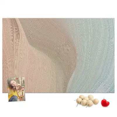 Abstract Waves Printed Cork Memo Board