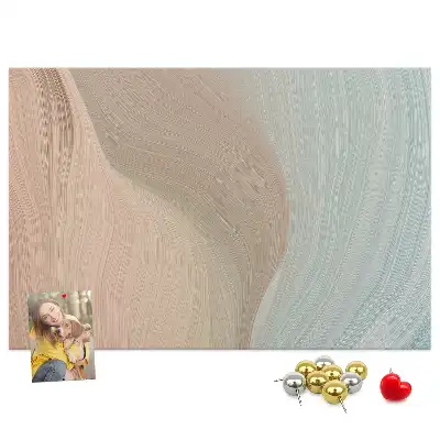 Abstract Waves Printed Cork Memo Board