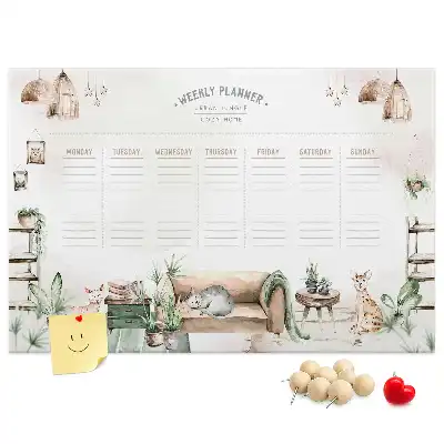 Printed Cork Board Cozy home planner