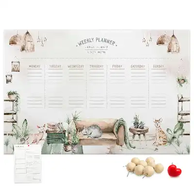 Printed Cork Board Cozy home planner