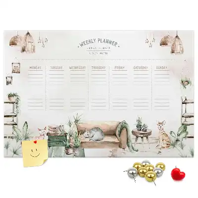 Printed Cork Board Cozy home planner