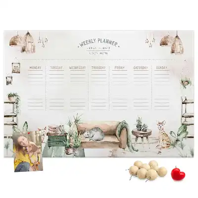 Printed Cork Board Cozy home planner