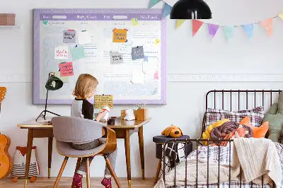Pink Printed Cork Board Yearly Planner