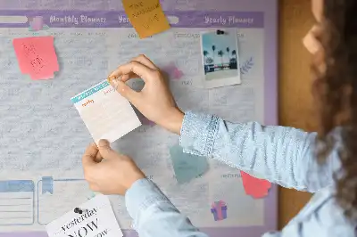 Printed Cork Yearly Planner Memo Board in Pink