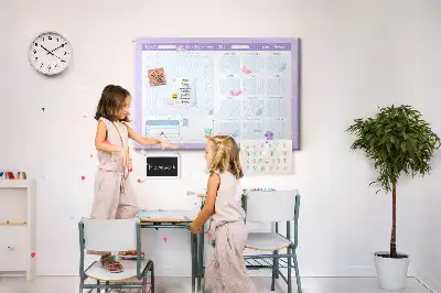 Printed Cork Yearly Planner Memo Board in Pink