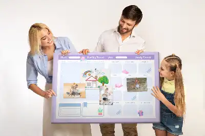 Printed Cork Yearly Planner Memo Board in Pink
