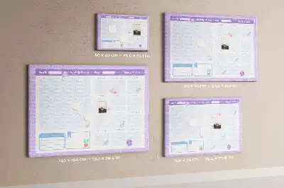 Printed Cork Yearly Planner Memo Board in Pink