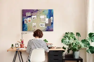 Abstract Marble Cork Memo Board