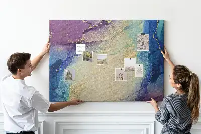 Abstract Marble Cork Memo Board