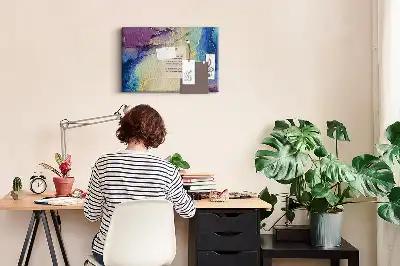 Abstract Marble Cork Memo Board