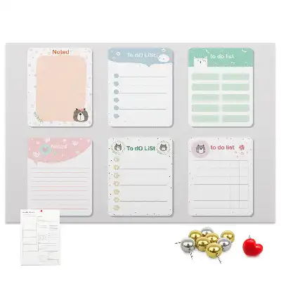 Cork memo board Colorful notes