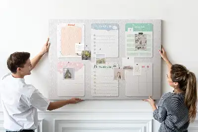 Cork memo board Colorful notes