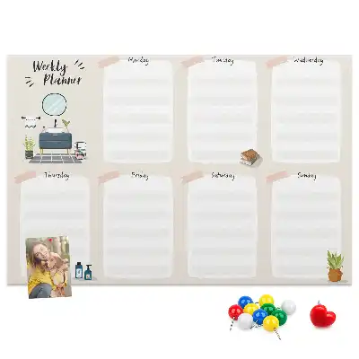 Printed Cork Board Weekly planner