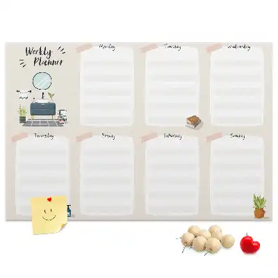 Printed Cork Board Weekly planner