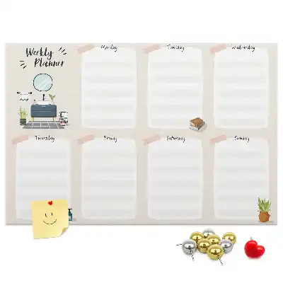 Printed Cork Board Weekly planner