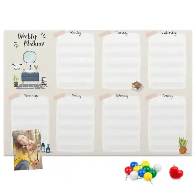 Printed Cork Board Weekly planner