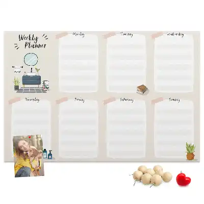 Printed Cork Board Weekly planner