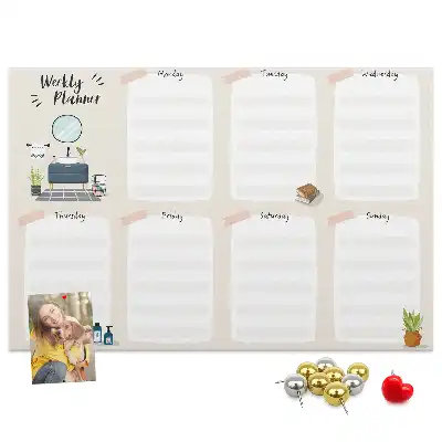 Printed Cork Board Weekly planner