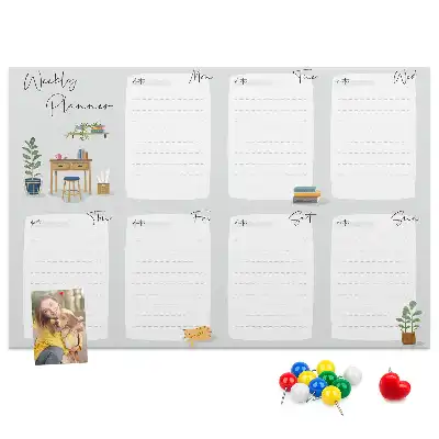 Cork Memo Board Weekly Planner